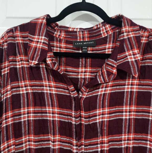 Lane Bryant No-Peek Button-Front Plaid Flannel Shirt/Tunic in Size 26/28 = 4X - Picture 4 of 14